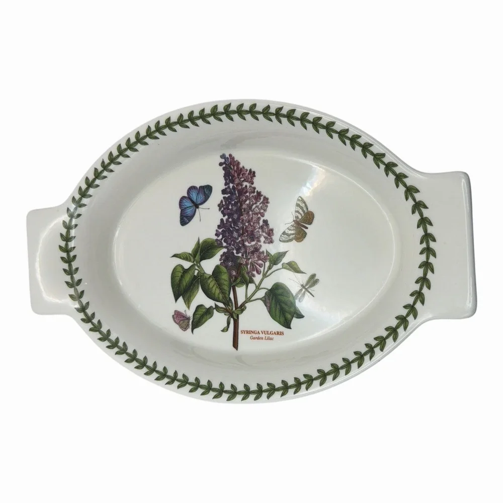 Portmeirion Casserole Botanic Garden Lilac Au Gratin Baking/Serving Dish Handles